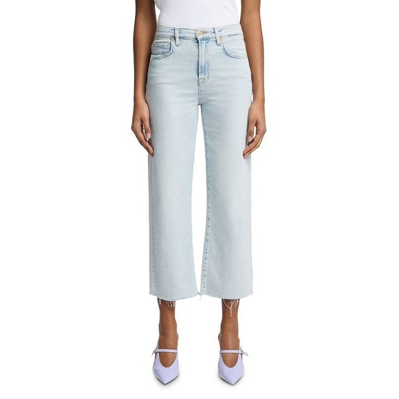 7 For All Mankind Cropped Alexa High Rise Jean Womens 29 Flare Trendy Modern NWT